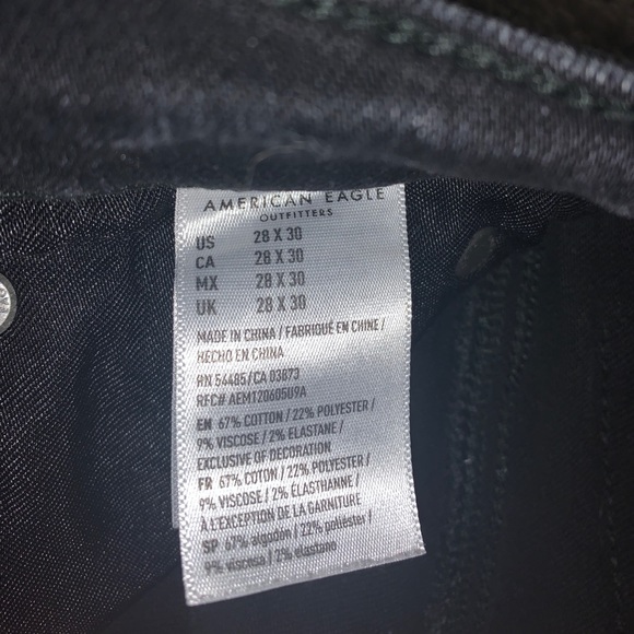 American Eagle Black Flex Jeans: Skinny/Slim 28x30 - Picture 4 of 7